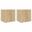 væghængte tv-borde 2 stk. med LED-lys 40,5x35x40 cm sonoma-eg