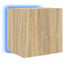 væghængte tv-borde 2 stk. med LED-lys 40,5x35x40 cm sonoma-eg