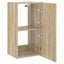 væghængt tv-bord med LED-lys 40,5x35x80 cm sonoma-eg