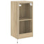 væghængt tv-bord med LED-lys 40,5x35x80 cm sonoma-eg