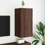 væghængt tv-bord med LED-lys 40,5x35x80 cm brun egetræsfarve