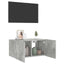væghængt tv-bord med LED-lys 60x35x31 cm betongrå