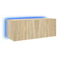 væghængt tv-bord med LED-lys 80x35x31 cm sonoma-eg