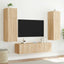 væghængte tv-borde 2 stk. med LED-lys 80x35x31 cm sonoma-eg
