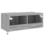 væghængt tv-bord m. LED-lys 80x35x31 cm grå sonoma-eg