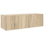 væghængt tv-bord med LED-lys 100x35x31 cmsonoma-eg