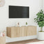 væghængt tv-bord med LED-lys 100x35x31 cmsonoma-eg