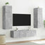 væghængt tv-bord med LED-lys 60x35x31 cm betongrå
