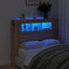sengegavl 120x18,5x103,5 cm LED-lys konstrueret træ sonoma-eg