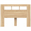 sengegavl 140x18,5x103,5 cm LED-lys konstrueret træ sonoma-eg