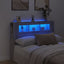 sengegavl 140x18,5x103,5 cm LED-lys konstrueret træ grå sonoma