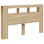 sengegavl 160x18,5x103,5 cm LED-lys konstrueret træ sonoma-eg