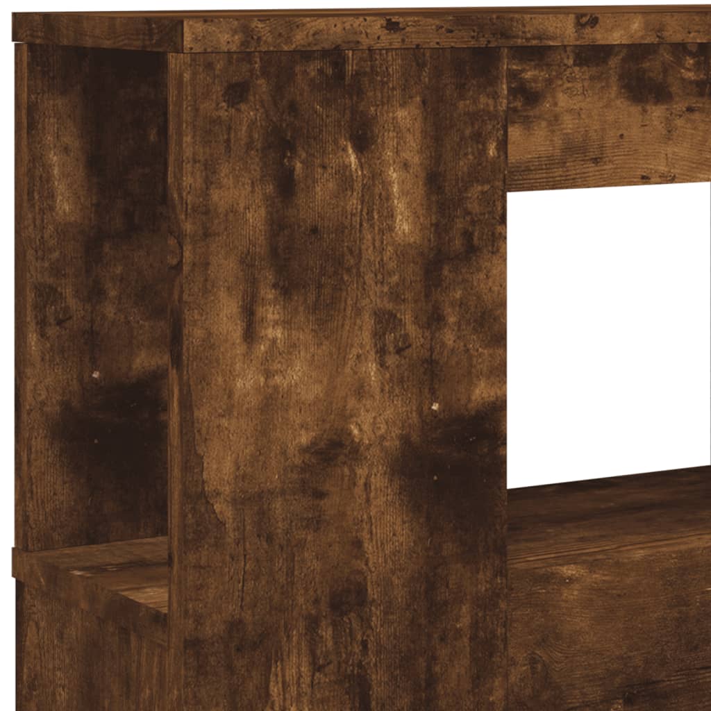 sengegavl m. LED-lys 160x18,5x103,5 cm konstrueret træ røget eg