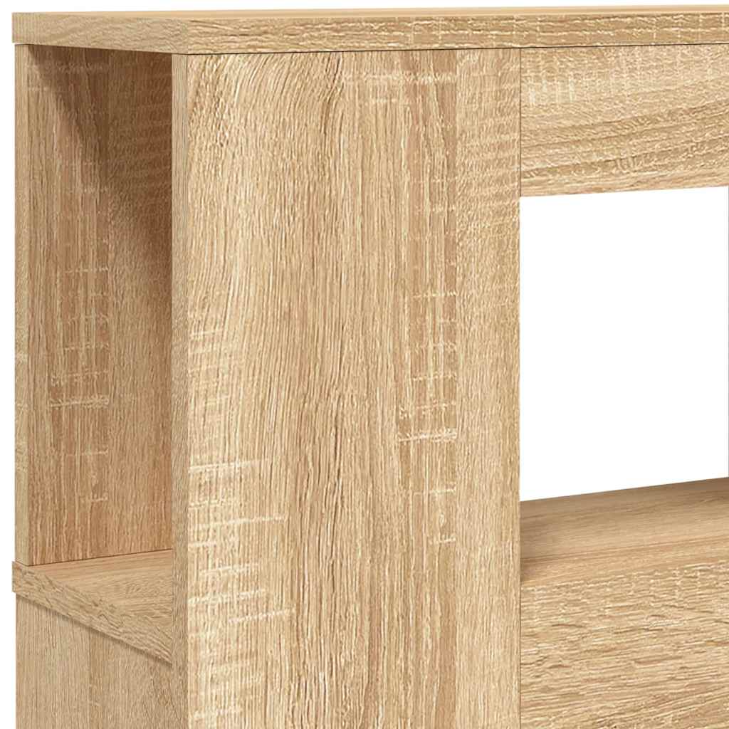 sengegavl 200x18,5x103,5 cm LED-lys konstrueret træ sonoma-eg