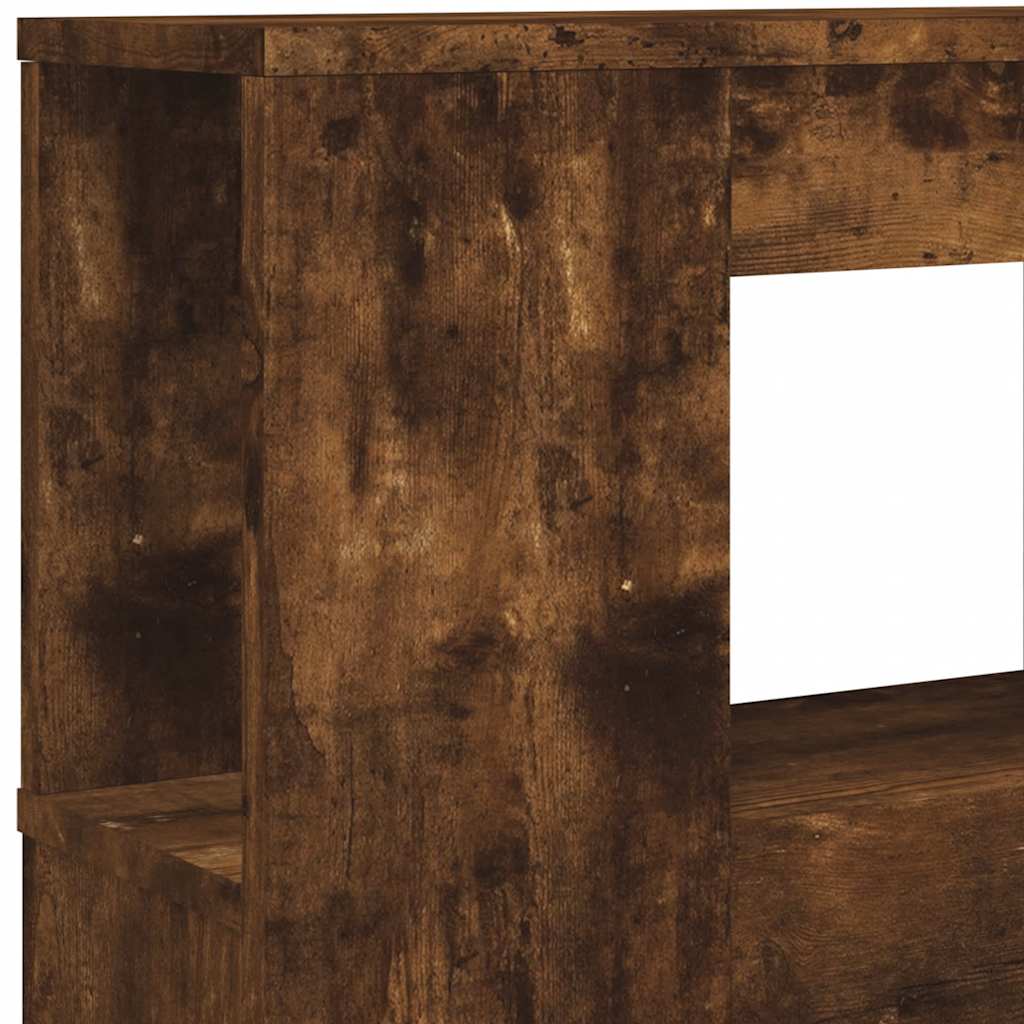 sengegavl m. LED-lys 200x18,5x103,5 cm konstrueret træ røget eg