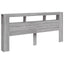 sengegavl 220x18,5x103,5 cm LED-lys konstrueret træ grå sonoma