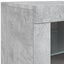 skænk med LED-lys 162x37x67 cm betongrå