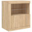 skænk med LED-lys 181,5x37x67 cm sonoma-eg