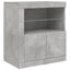 skænk med LED-lys 202x37x67 cm betongrå