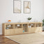 skænk med LED-lys 283x37x67 cm sonoma-eg