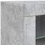 skænk med LED-lys 283x37x67 cm betongrå