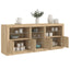 skænk med LED-lys 181,5x37x67 cm sonoma-eg