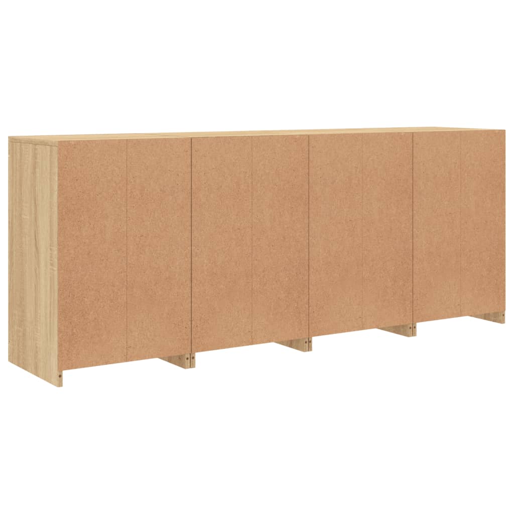 skænk med LED-lys 164x37x67 cm sonoma-eg