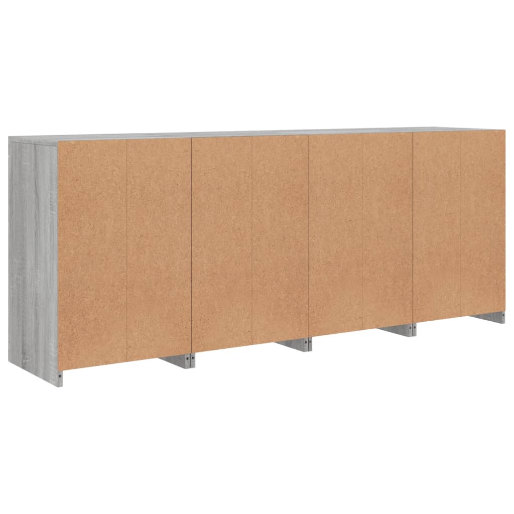 skænk med LED-lys 164x37x67 cm grå sonoma-eg