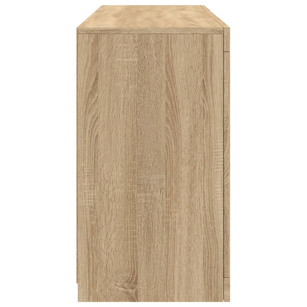 skænk med LED-lys 123x37x67 cm sonoma-eg