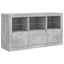 skænk med LED-lys 123x37x67 cm betongrå
