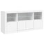 skænk med LED-lys 142,5x37x67 cm hvid