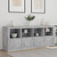 skænk med LED-lys 163x37x67 cm betongrå