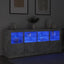 skænk med LED-lys 163x37x67 cm betongrå