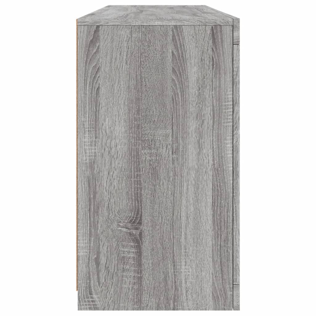 skænk med LED-lys 163x37x67 cm grå sonoma-eg