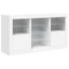 skænk med LED-lys 123x37x67 cm hvid