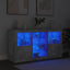 skænk med LED-lys 123x37x67 cm betongrå