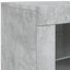 skænk med LED-lys 142,5x37x67 cm betongrå