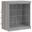 skænk med LED-lys 142,5x37x67 cm grå sonoma-eg