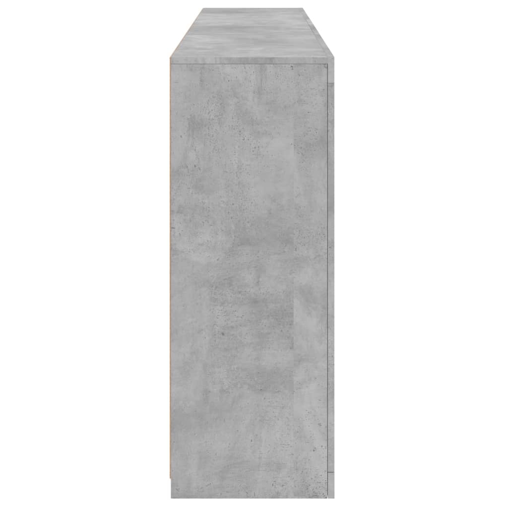 skænk med LED-lys 181,5x37x100 cm betongrå