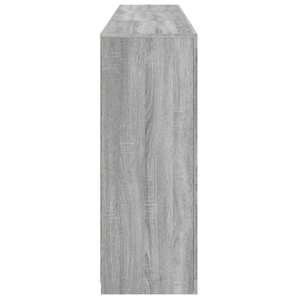 skænk med LED-lys 181,5x37x100 cm grå sonoma-eg
