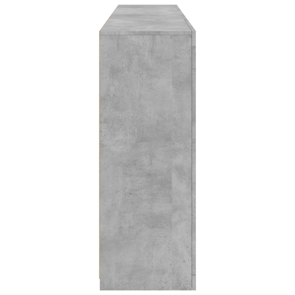 skænk med LED-lys 181,5x37x100 cm betongrå