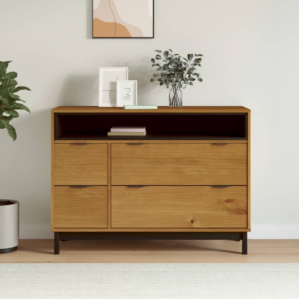 kommode FLAM 110x40x80 cm massivt fyrretræ