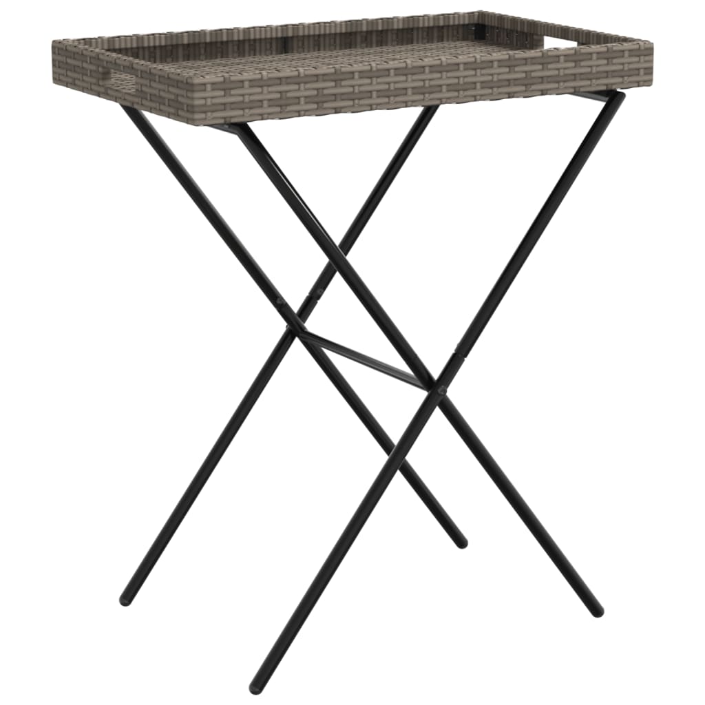 bakkebord 65x40x75 cm polyrattan grå