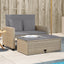 2-personers havesofa med hynder polyrattan beige