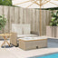 2-personers havesofa med hynder polyrattan og akacietræ beige