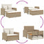 2-personers havesofa med hynder polyrattan og akacietræ beige