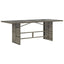 havebord med glastop 190x80x74 cm polyrattan grå