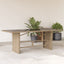 havebord med glastop 190x80x74 cm polyrattan beige