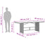 havebord med glastop 190x80x74 cm polyrattan lysegrå