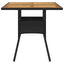havebord med akacietop 80x80x75 cm polyrattan sort